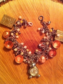 Copper Vintage Charm Bracelet - Tea Time
