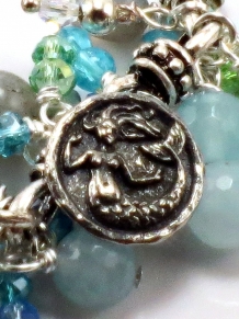 Mermaid button Charm Bracelet