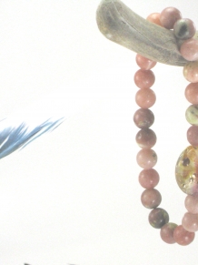 Lepidolite and Lampwork Bracelet