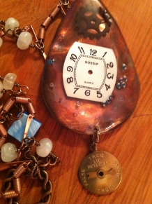 Resin Pendant Watch face Gossip and Vintage Lie Detector Charm